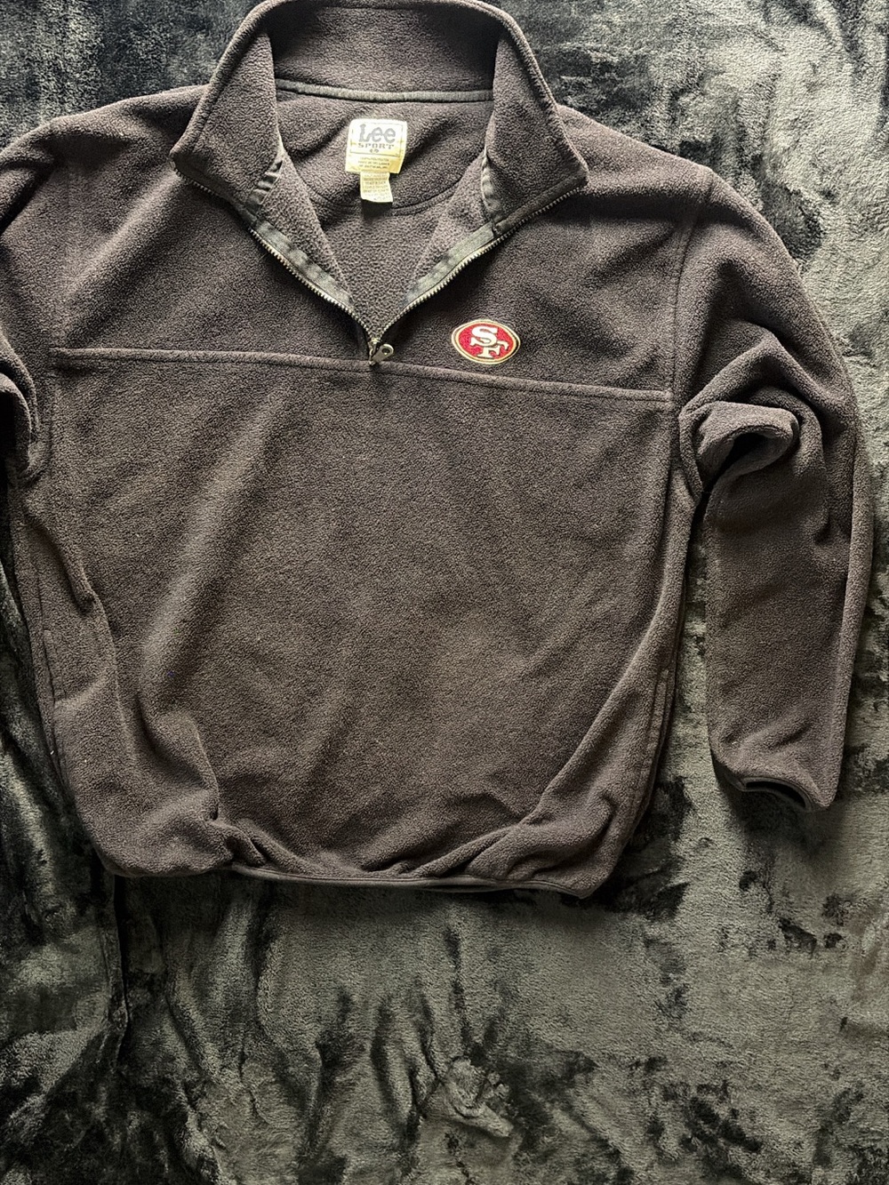 Lee Men’s Brown Quarter-Zip Fleece with Team Patch